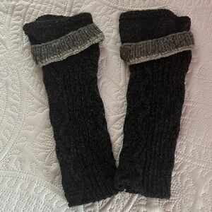 Black and Gray Knit Boot Warmers
